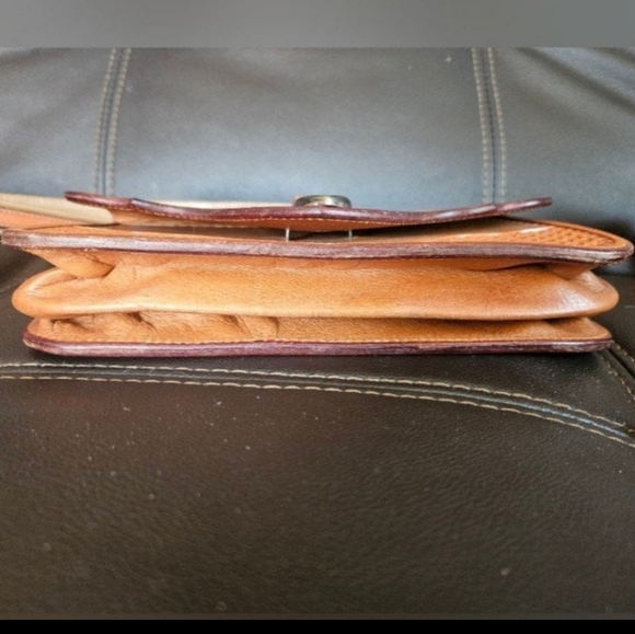 Custom Hand Tooled Tackery Crossbody Basket Weave Saddlery Bag Cowhide Purse - Picture 6 of 12